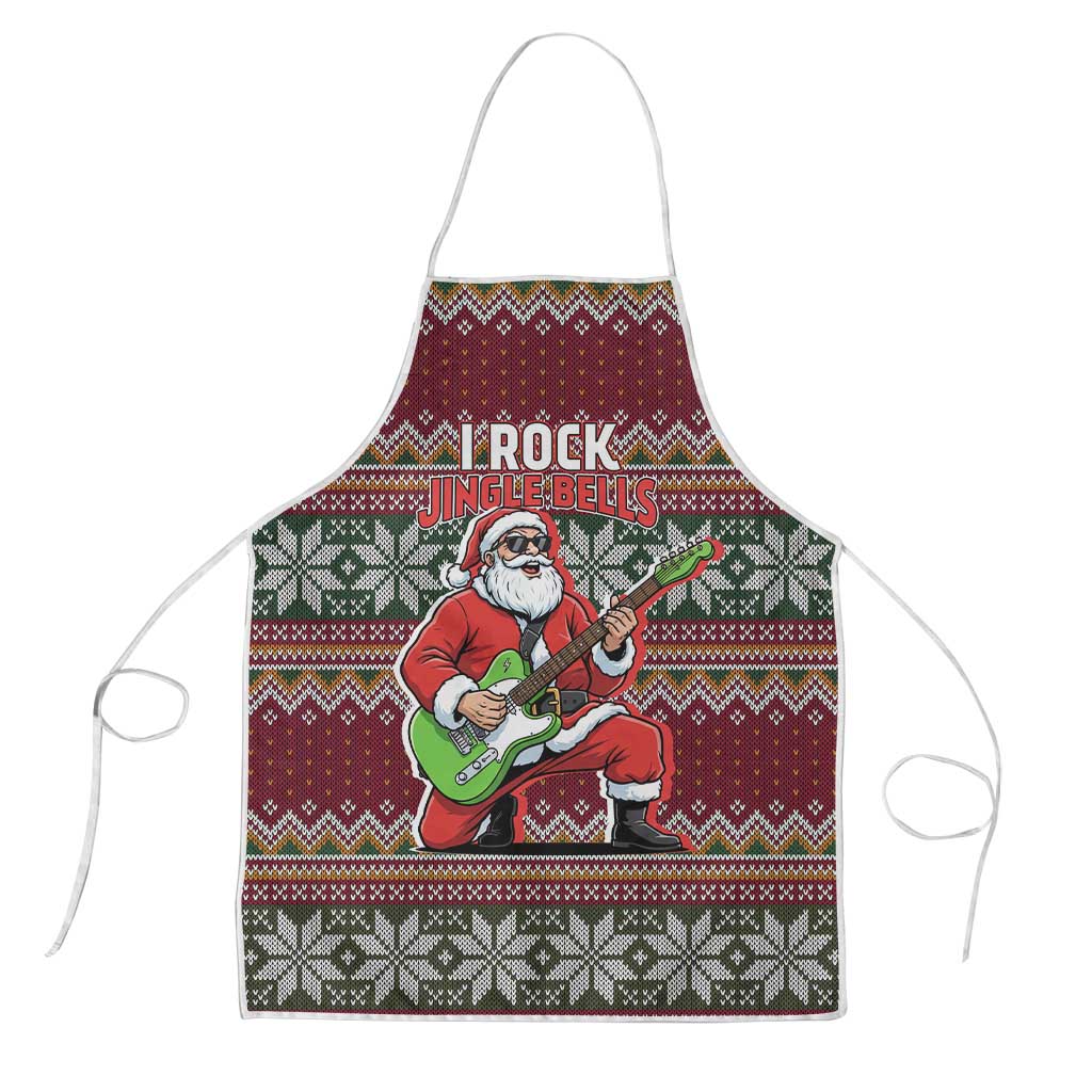 I Rock Jingle Bells Christmas Design Apron Funny Xmas Holiday Patterns - Wonder Print Shop