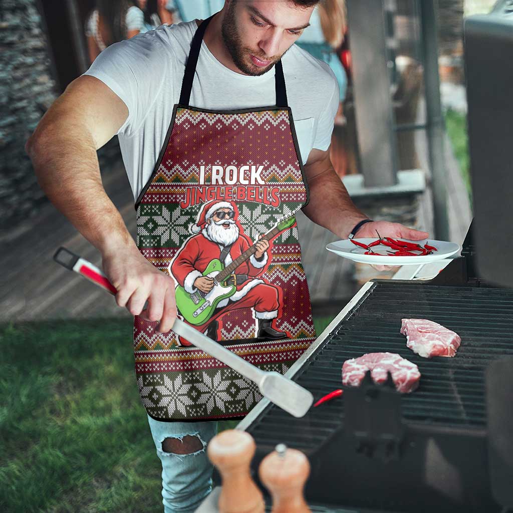 I Rock Jingle Bells Christmas Design Apron Funny Xmas Holiday Patterns - Wonder Print Shop