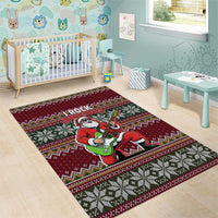I Rock Jingle Bells Christmas Design Area Rug Funny Xmas Holiday Patterns - Wonder Print Shop