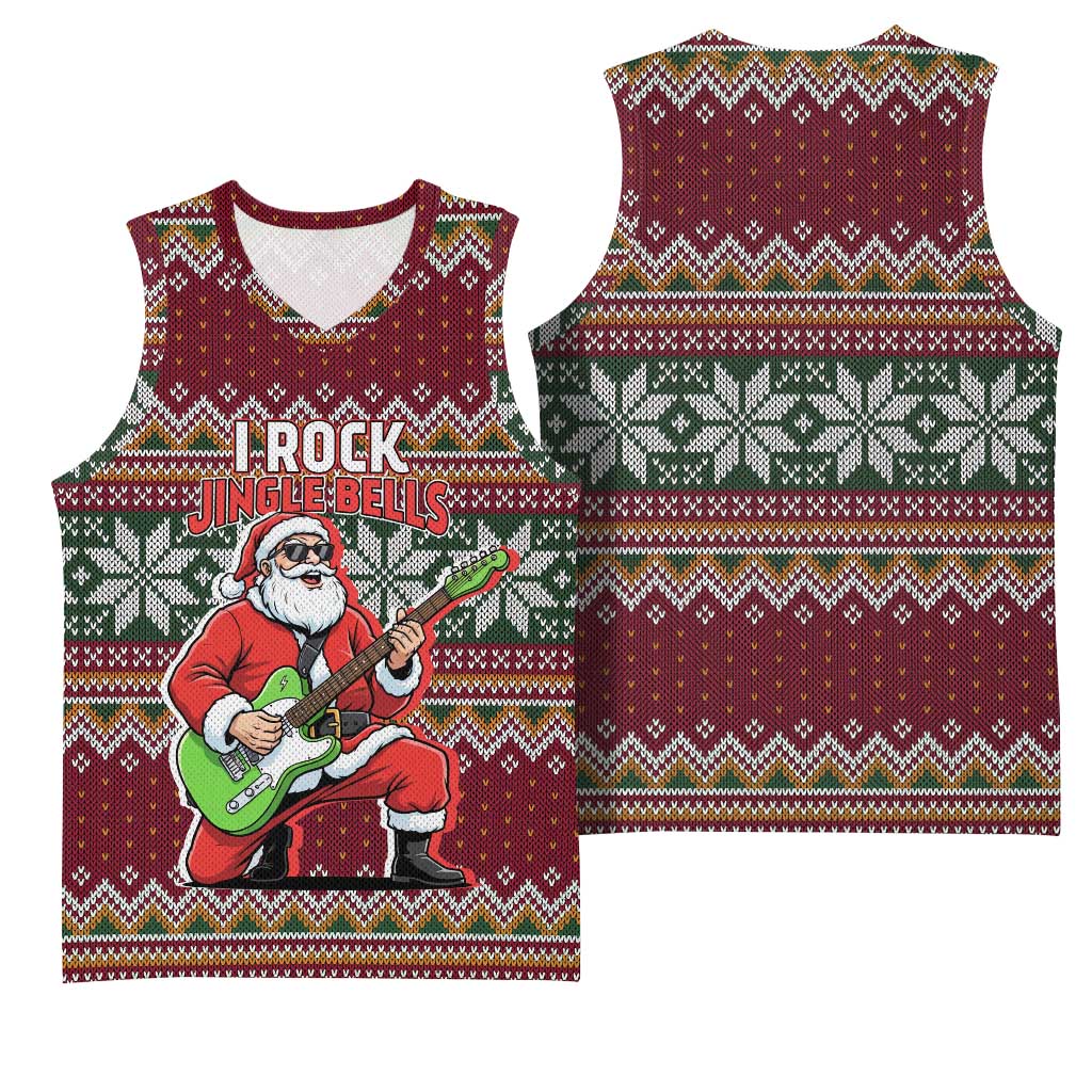 I Rock Jingle Bells Christmas Design Basketball Jersey Funny Xmas Holiday Patterns - Wonder Print Shop