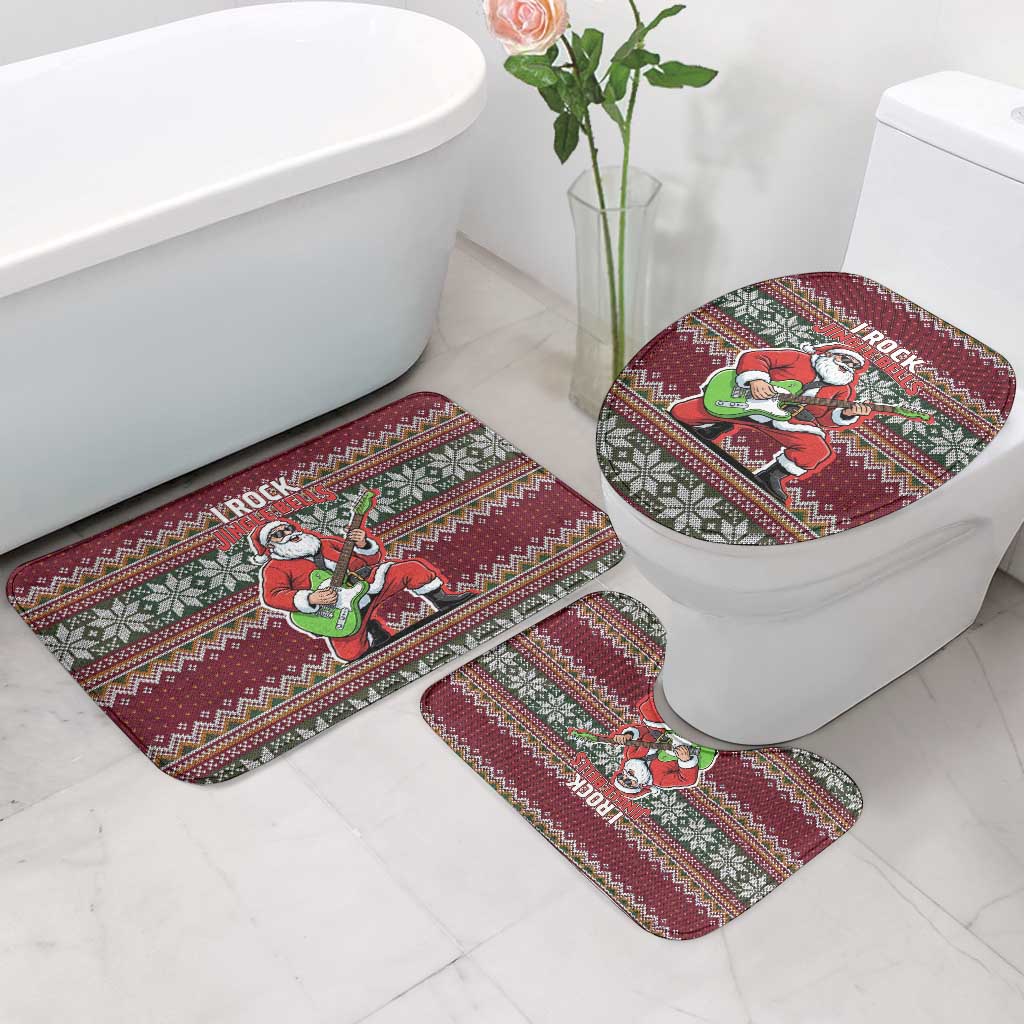 I Rock Jingle Bells Christmas Design Bathroom Set Funny Xmas Holiday Patterns - Wonder Print Shop