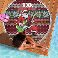 I Rock Jingle Bells Christmas Design Beach Blanket Funny Xmas Holiday Patterns - Wonder Print Shop