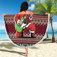 I Rock Jingle Bells Christmas Design Beach Blanket Funny Xmas Holiday Patterns - Wonder Print Shop