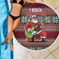 I Rock Jingle Bells Christmas Design Beach Blanket Funny Xmas Holiday Patterns - Wonder Print Shop