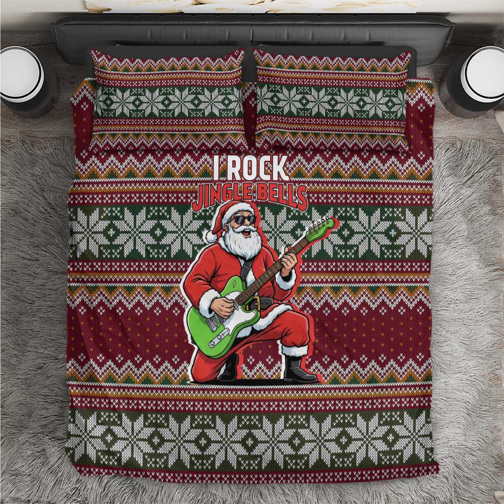 I Rock Jingle Bells Christmas Design Bedding Set Funny Xmas Holiday Patterns - Wonder Print Shop
