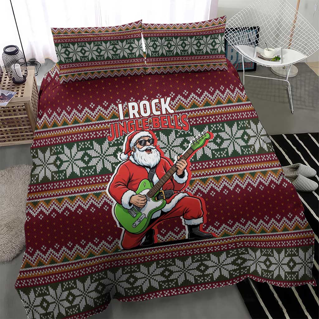 I Rock Jingle Bells Christmas Design Bedding Set Funny Xmas Holiday Patterns - Wonder Print Shop