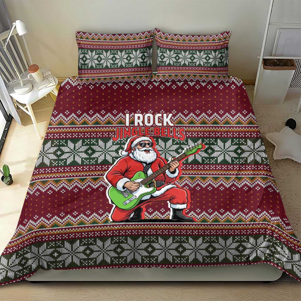 I Rock Jingle Bells Christmas Design Bedding Set Funny Xmas Holiday Patterns - Wonder Print Shop