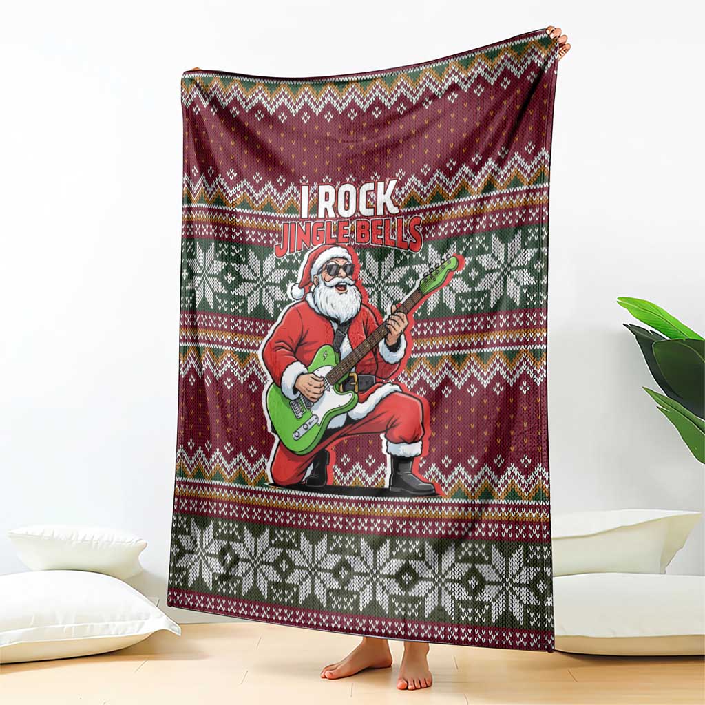 I Rock Jingle Bells Christmas Design Blanket Funny Xmas Holiday Patterns - Wonder Print Shop