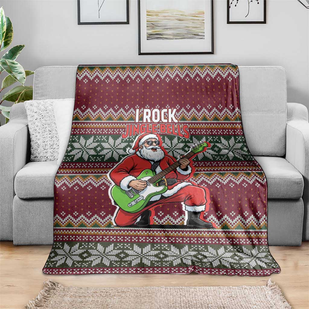 I Rock Jingle Bells Christmas Design Blanket Funny Xmas Holiday Patterns - Wonder Print Shop