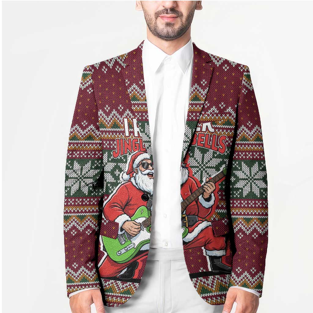 I Rock Jingle Bells Christmas Design Blazer Funny Xmas Holiday Patterns - Wonder Print Shop