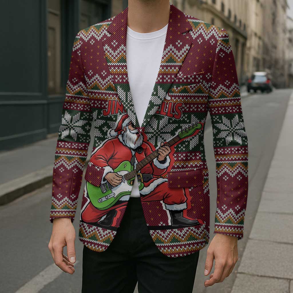 I Rock Jingle Bells Christmas Design Blazer Funny Xmas Holiday Patterns - Wonder Print Shop