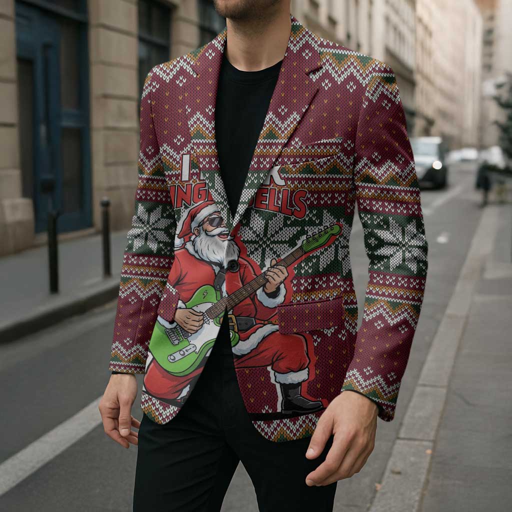 I Rock Jingle Bells Christmas Design Blazer Funny Xmas Holiday Patterns - Wonder Print Shop