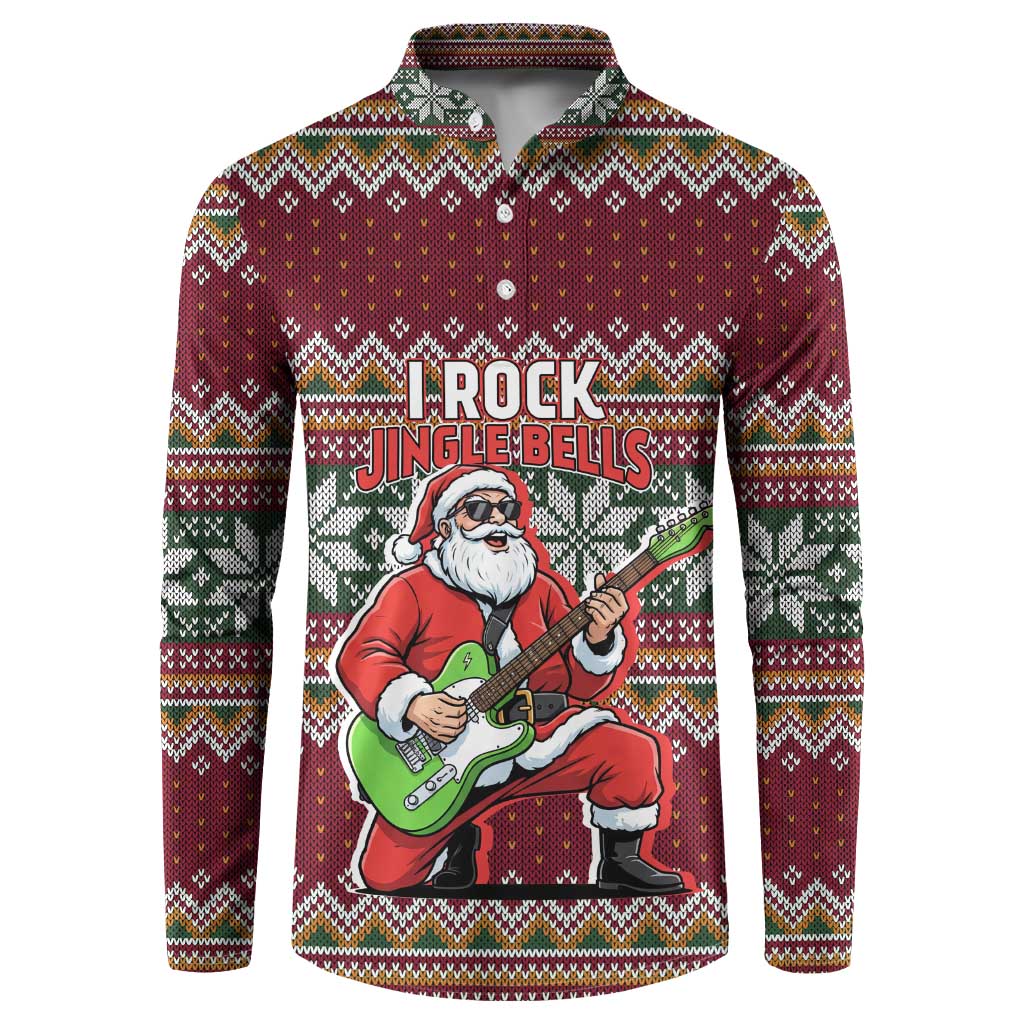 I Rock Jingle Bells Christmas Design Button Sweatshirt Funny Xmas Holiday Patterns - Wonder Print Shop