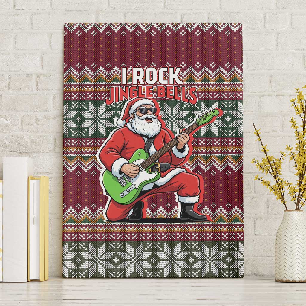I Rock Jingle Bells Christmas Design Canvas Wall Art Funny Xmas Holiday Patterns - Wonder Print Shop