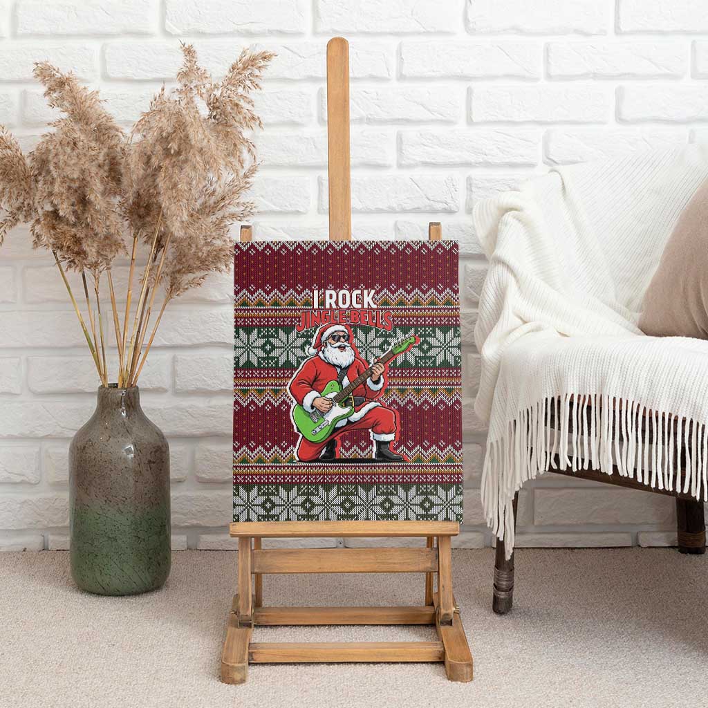 I Rock Jingle Bells Christmas Design Canvas Wall Art Funny Xmas Holiday Patterns - Wonder Print Shop