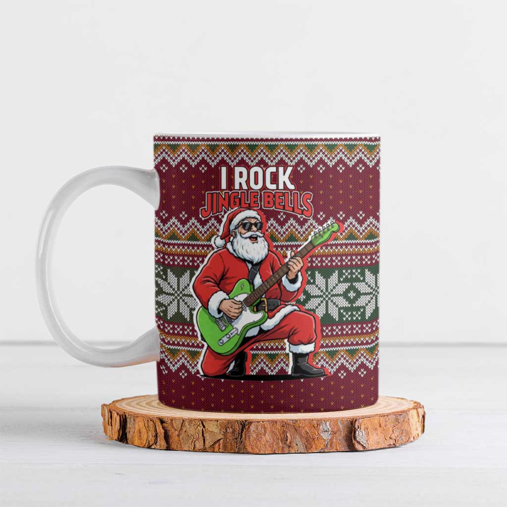 I Rock Jingle Bells Christmas Design Ceramic Mug Funny Xmas Holiday Patterns - Wonder Print Shop