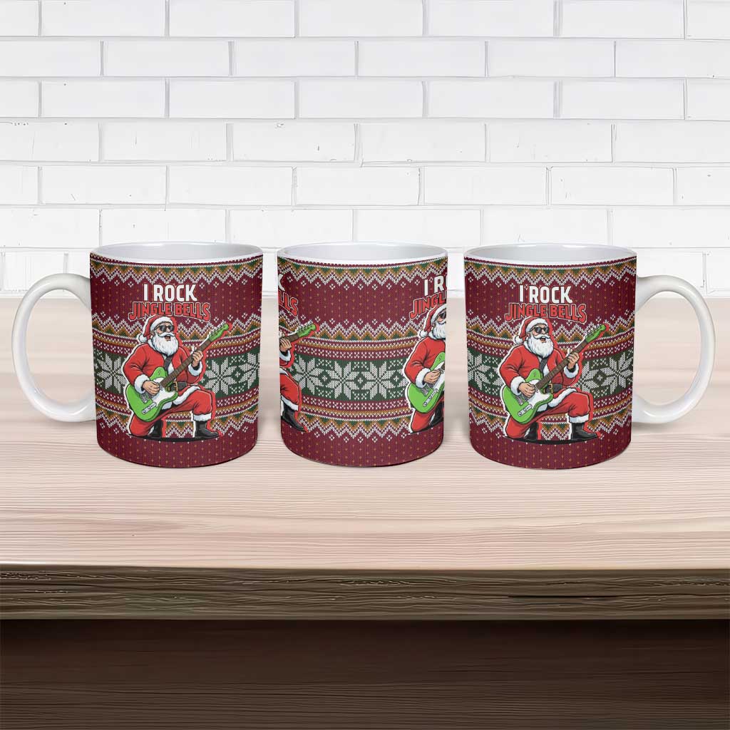 I Rock Jingle Bells Christmas Design Ceramic Mug Funny Xmas Holiday Patterns - Wonder Print Shop