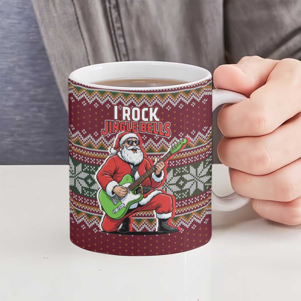 I Rock Jingle Bells Christmas Design Ceramic Mug Funny Xmas Holiday Patterns - Wonder Print Shop