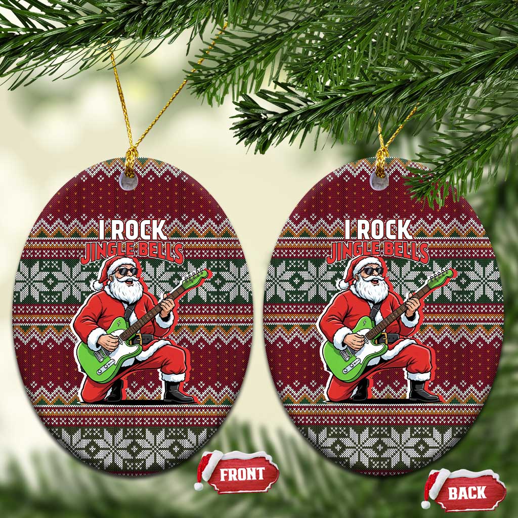 I Rock Jingle Bells Christmas Design Ceramic Ornament Funny Xmas Holiday Patterns - Wonder Print Shop