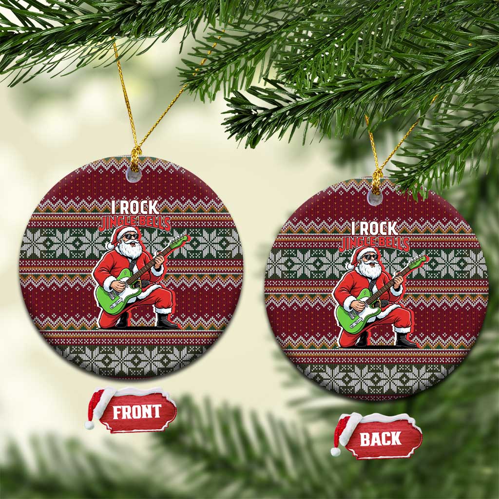 I Rock Jingle Bells Christmas Design Ceramic Ornament Funny Xmas Holiday Patterns - Wonder Print Shop