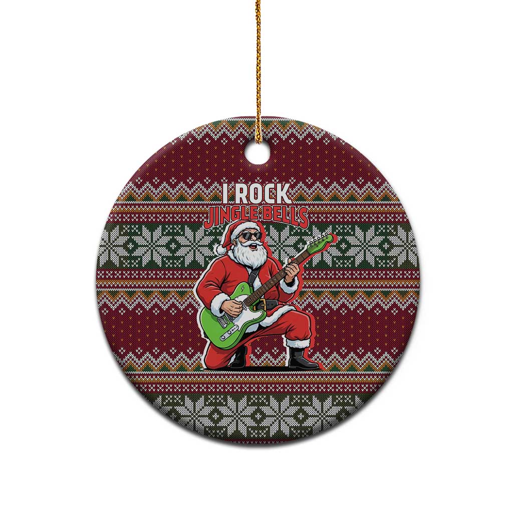 I Rock Jingle Bells Christmas Design Ceramic Ornament Funny Xmas Holiday Patterns - Wonder Print Shop