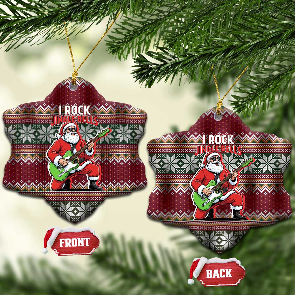 I Rock Jingle Bells Christmas Design Ceramic Ornament Funny Xmas Holiday Patterns - Wonder Print Shop