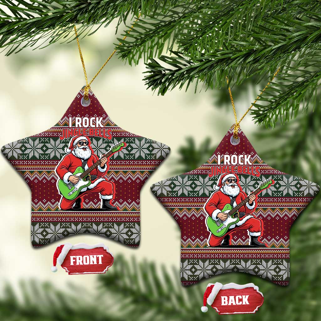 I Rock Jingle Bells Christmas Design Ceramic Ornament Funny Xmas Holiday Patterns - Wonder Print Shop