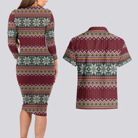 I Rock Jingle Bells Christmas Design Couples Matching Long Sleeve Bodycon Dress and Hawaiian Shirt Funny Xmas Holiday Patterns - Wonder Print Shop