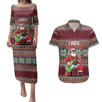 I Rock Jingle Bells Christmas Design Couples Matching Puletasi and Hawaiian Shirt Funny Xmas Holiday Patterns - Wonder Print Shop