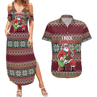 I Rock Jingle Bells Christmas Design Couples Matching Summer Maxi Dress and Hawaiian Shirt Funny Xmas Holiday Patterns - Wonder Print Shop