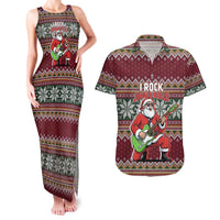 I Rock Jingle Bells Christmas Design Couples Matching Tank Maxi Dress and Hawaiian Shirt Funny Xmas Holiday Patterns - Wonder Print Shop