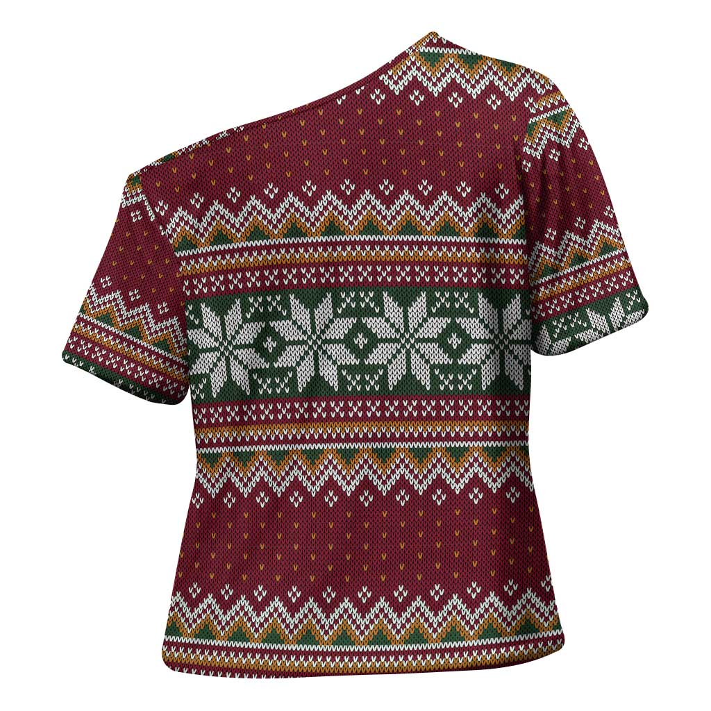I Rock Jingle Bells Christmas Design Cross Shoulder Shirt Funny Xmas Holiday Patterns - Wonder Print Shop