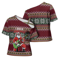 I Rock Jingle Bells Christmas Design Cross Shoulder Shirt Funny Xmas Holiday Patterns - Wonder Print Shop