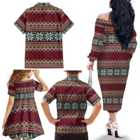 I Rock Jingle Bells Christmas Design Family Matching Off The Shoulder Long Sleeve Dress and Hawaiian Shirt Funny Xmas Holiday Patterns - Wonder Print Shop
