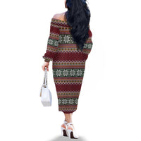 I Rock Jingle Bells Christmas Design Family Matching Off The Shoulder Long Sleeve Dress and Hawaiian Shirt Funny Xmas Holiday Patterns - Wonder Print Shop