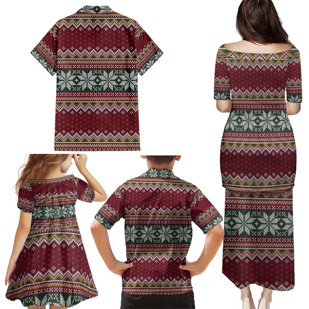 I Rock Jingle Bells Christmas Design Family Matching Puletasi and Hawaiian Shirt Funny Xmas Holiday Patterns - Wonder Print Shop