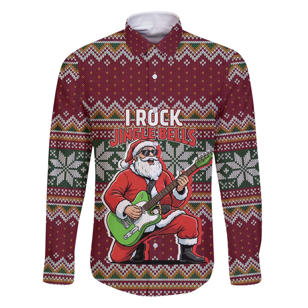 I Rock Jingle Bells Christmas Design Family Matching Puletasi and Hawaiian Shirt Funny Xmas Holiday Patterns - Wonder Print Shop