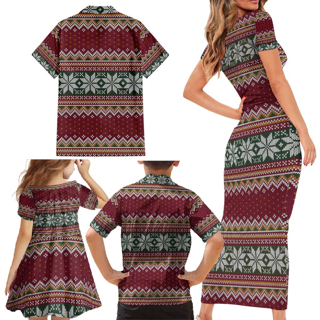 I Rock Jingle Bells Christmas Design Family Matching Short Sleeve Bodycon Dress and Hawaiian Shirt Funny Xmas Holiday Patterns - Wonder Print Shop