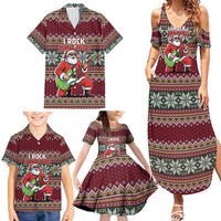 I Rock Jingle Bells Christmas Design Family Matching Summer Maxi Dress and Hawaiian Shirt Funny Xmas Holiday Patterns - Wonder Print Shop