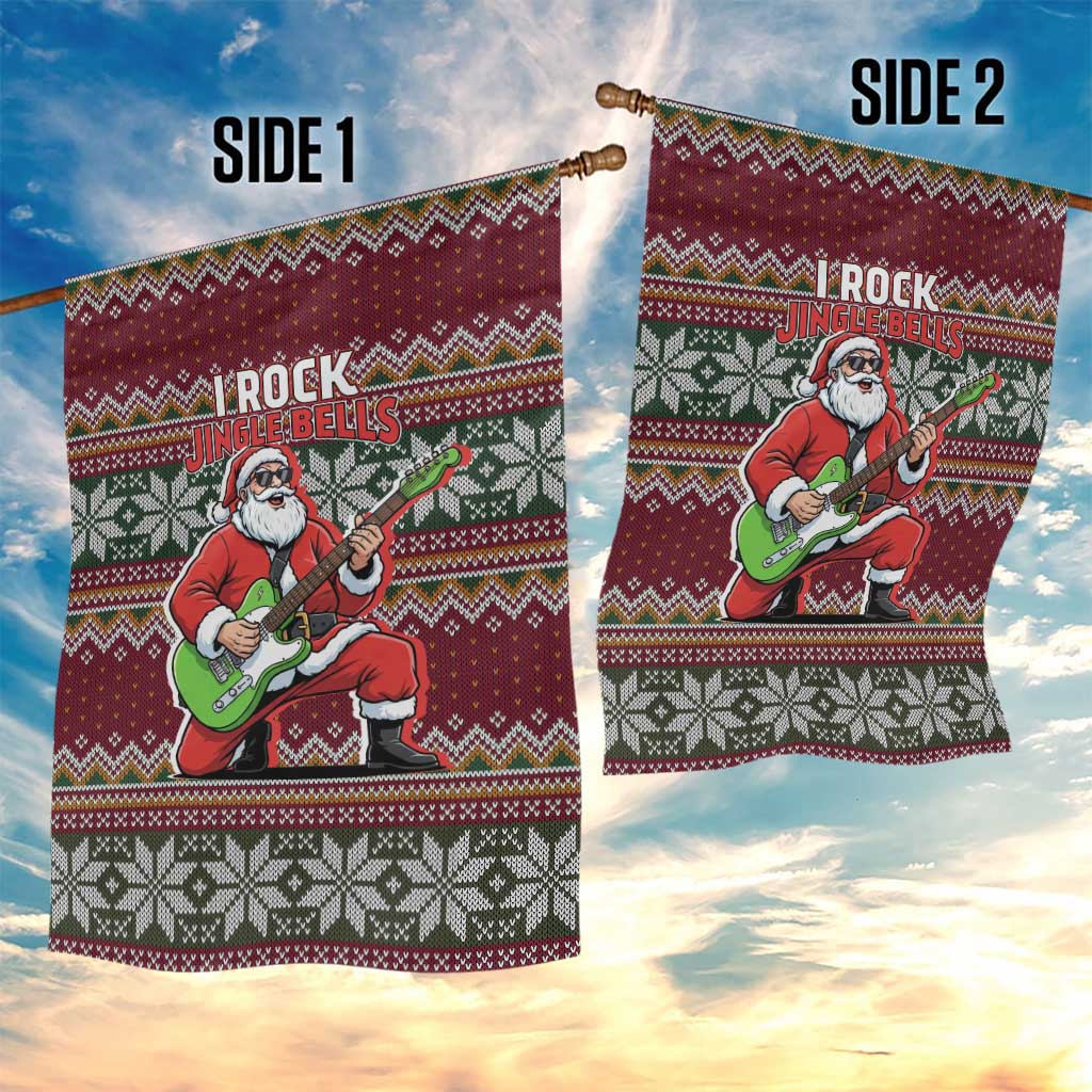 I Rock Jingle Bells Christmas Design Garden Flag Funny Xmas Holiday Patterns - Wonder Print Shop