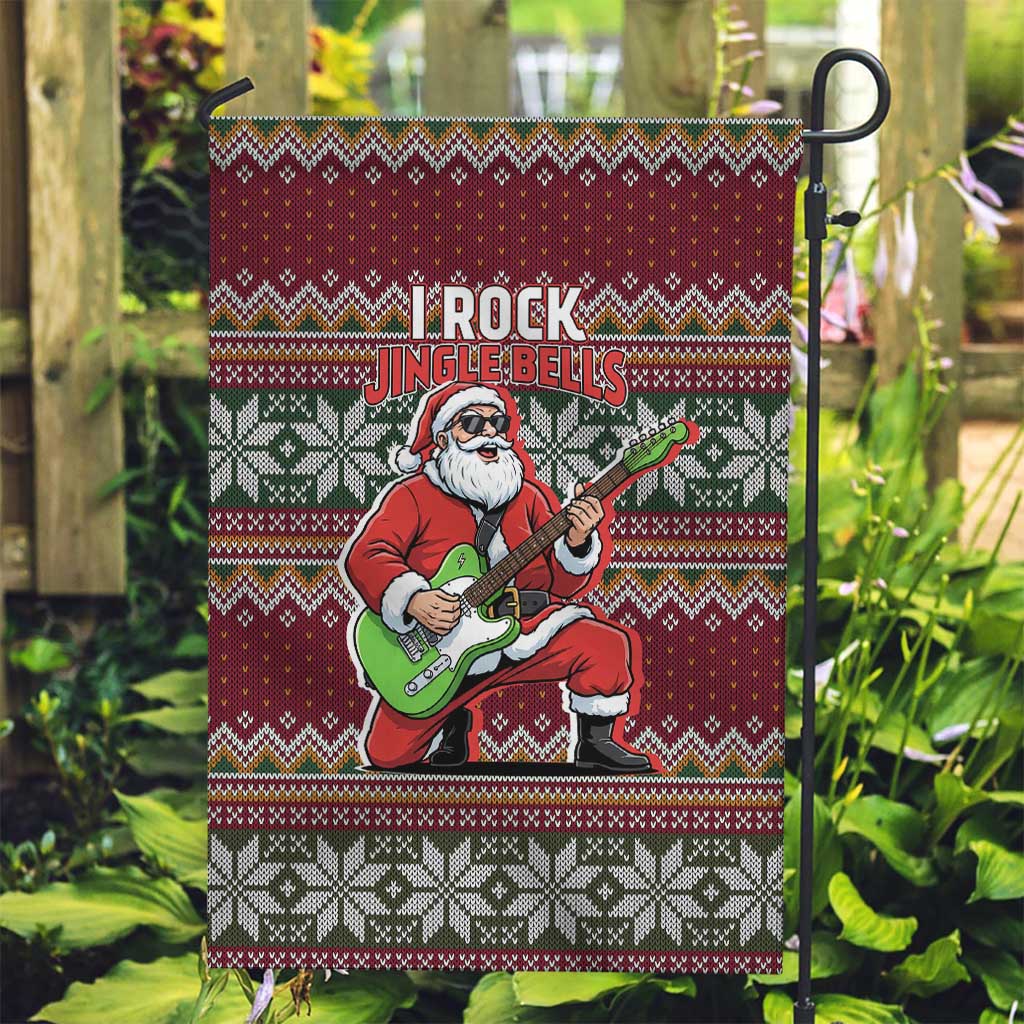 I Rock Jingle Bells Christmas Design Garden Flag Funny Xmas Holiday Patterns - Wonder Print Shop