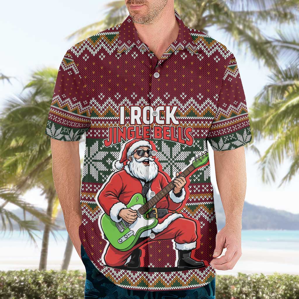 I Rock Jingle Bells Christmas Design Hawaiian Shirt Funny Xmas Holiday Patterns - Wonder Print Shop