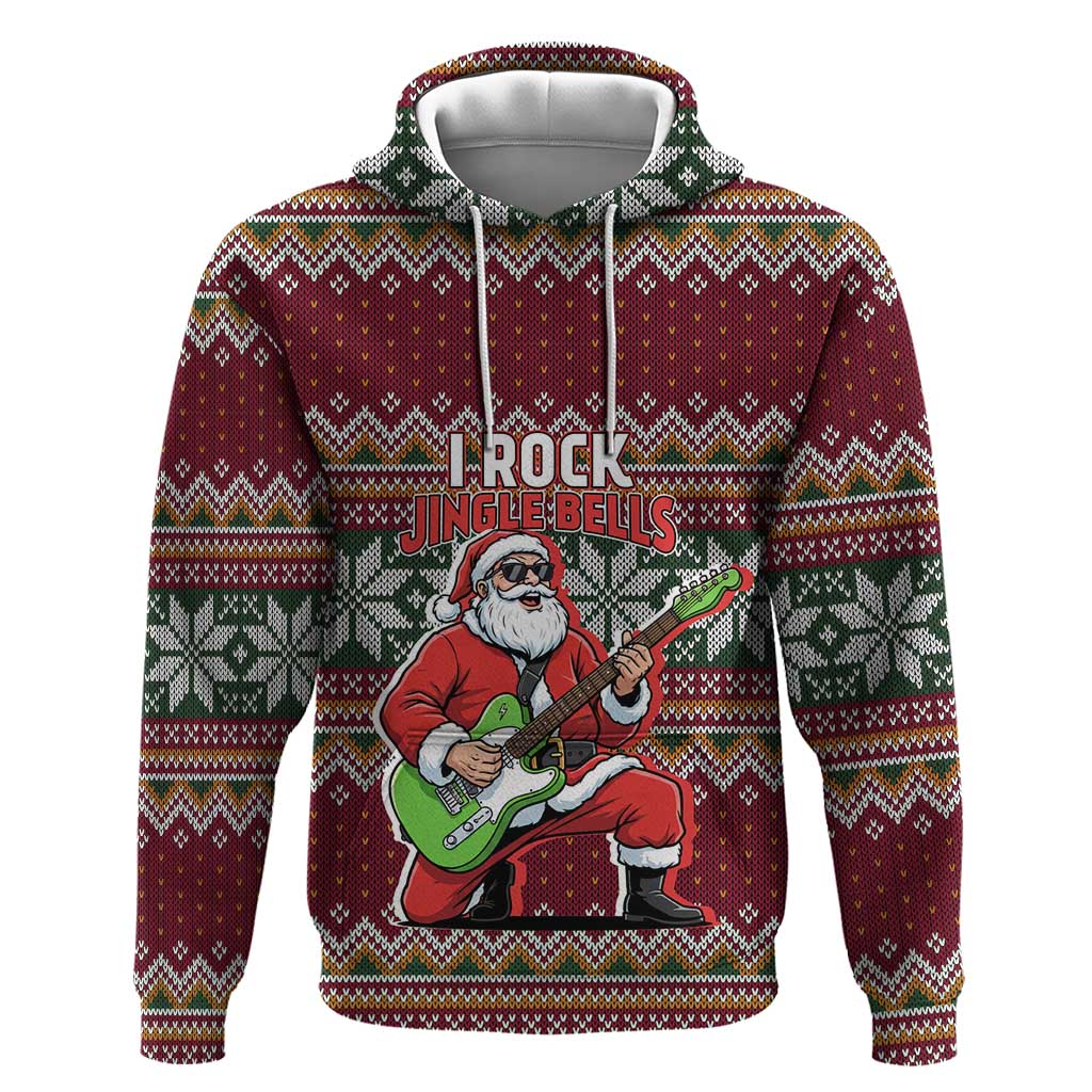 I Rock Jingle Bells Christmas Design Hoodie Funny Xmas Holiday Patterns - Wonder Print Shop