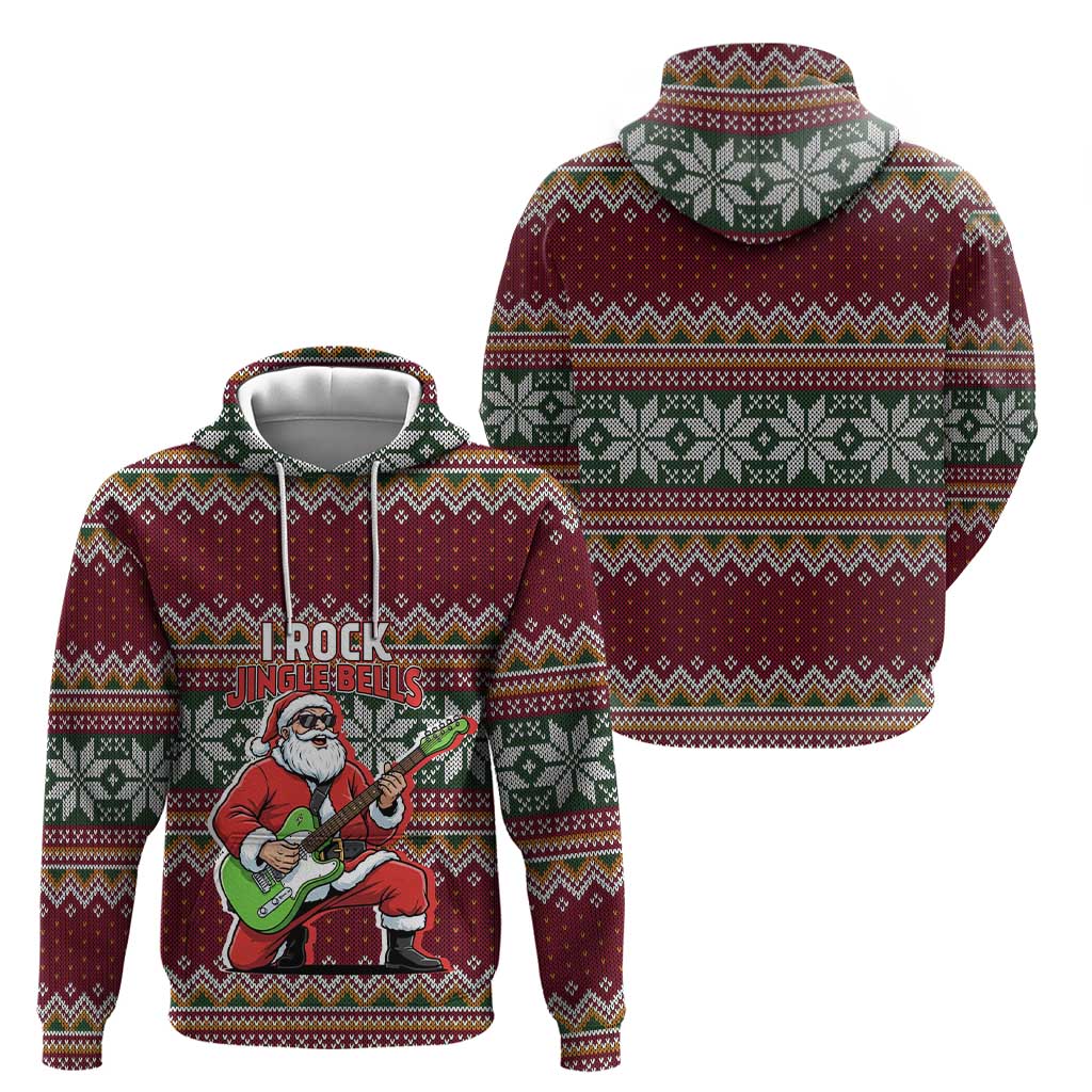 I Rock Jingle Bells Christmas Design Hoodie Funny Xmas Holiday Patterns - Wonder Print Shop