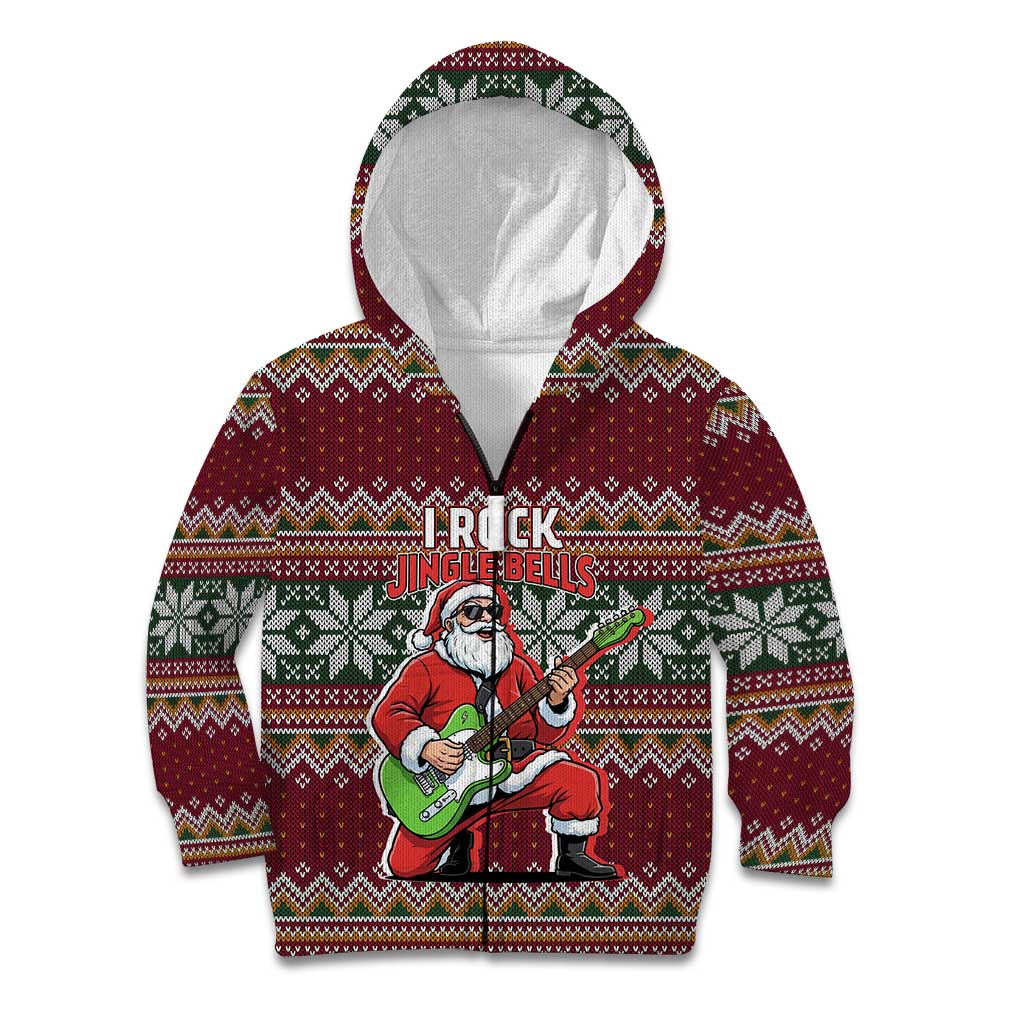 I Rock Jingle Bells Christmas Design Kid Hoodie Funny Xmas Holiday Patterns - Wonder Print Shop