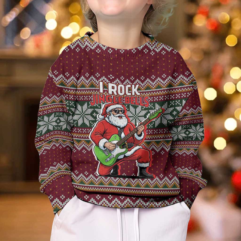 I Rock Jingle Bells Christmas Design Kid Ugly Christmas Sweater Funny Xmas Holiday Patterns - Wonder Print Shop
