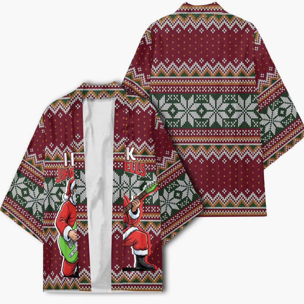 I Rock Jingle Bells Christmas Design Kimono Funny Xmas Holiday Patterns - Wonder Print Shop