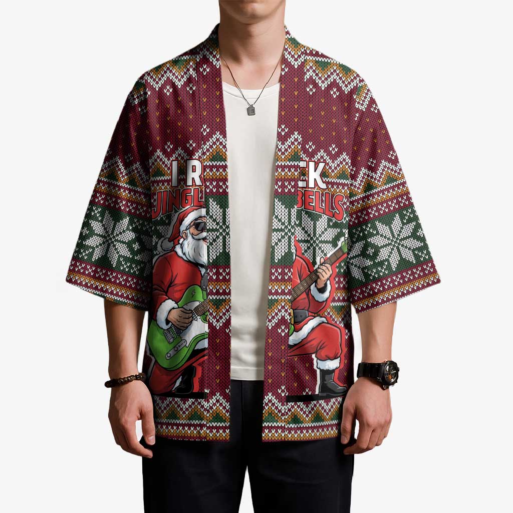 I Rock Jingle Bells Christmas Design Kimono Funny Xmas Holiday Patterns - Wonder Print Shop