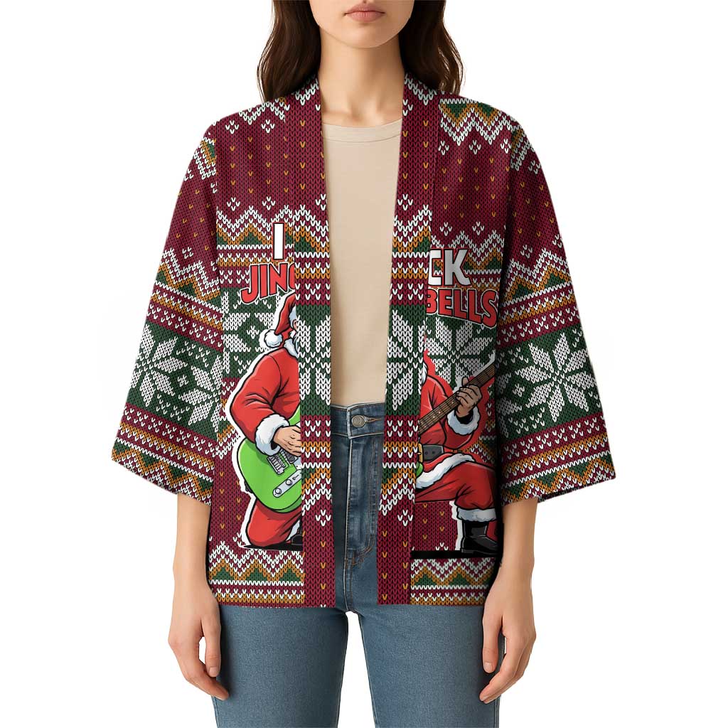 I Rock Jingle Bells Christmas Design Kimono Funny Xmas Holiday Patterns - Wonder Print Shop