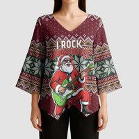 I Rock Jingle Bells Christmas Design Kimono Sleeve Blouse Funny Xmas Holiday Patterns - Wonder Print Shop
